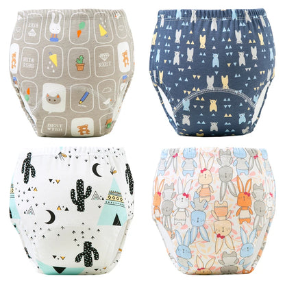 🩲🌿 Lot de 4 Culottes d’Apprentissage Imperméables Bébé – Coton Écologique – Réutilisables &amp; Ultra Douces – 12 à 20 kg – Mixte™ - Planète bébé