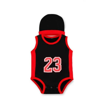 🌞 Barboteuse Bébé Été sans Manches – Style Sporty &amp; Chapeau Assorti – EMPMOKEY™ - Planète bébé
