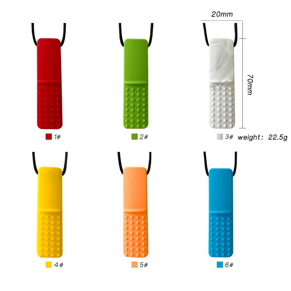 🧩🦷 Collier de Dentition Sensoriel – Silicone Alimentaire – Bijou à Mâcher Thérapeutique pour Bébé &amp; Enfants™ - Planète bébé