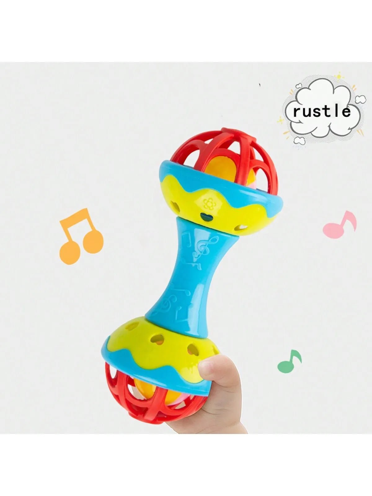 🍼 Hochet Bébé Double - Tête – Jouet Éveil &amp; Apaisement – Coloris Aléatoire™ - Planète bébé