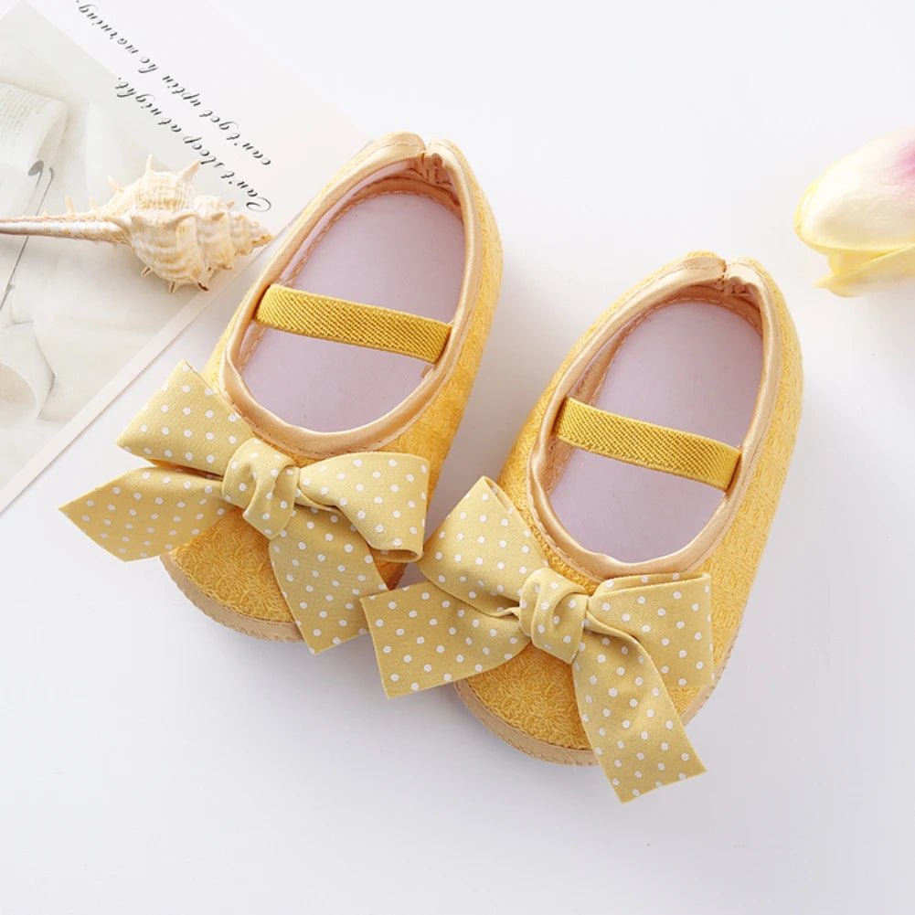 👑✨ Chaussures Bébé Fille Première Marche – Ballerines Antidérapantes avec Nœud – Mariage &amp; Cérémonie – 0 à 12 Mois ™ - Planète bébé