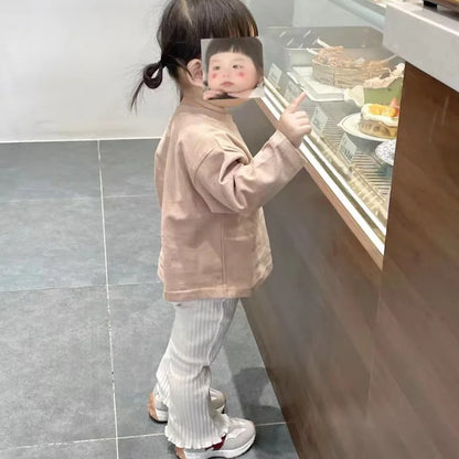 Pantalon Bébé Slim en Coton – Taille Élastique Confortable – Coupe Bootcut Unisexe 1-3 Ans™