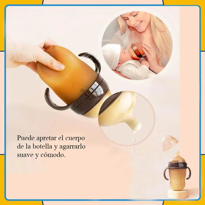 🍼 Biberon Large Calibre en Silicone – Imitation Allaitement – Anti-Colique avec Poignées (150ML / 240ML)™ - Planète bébé