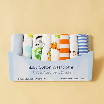 Lot de Serviettes Bébé 100% Coton 5/8PCS™ – Lingettes Douces pour Salive, Bain et Soin Quotidien