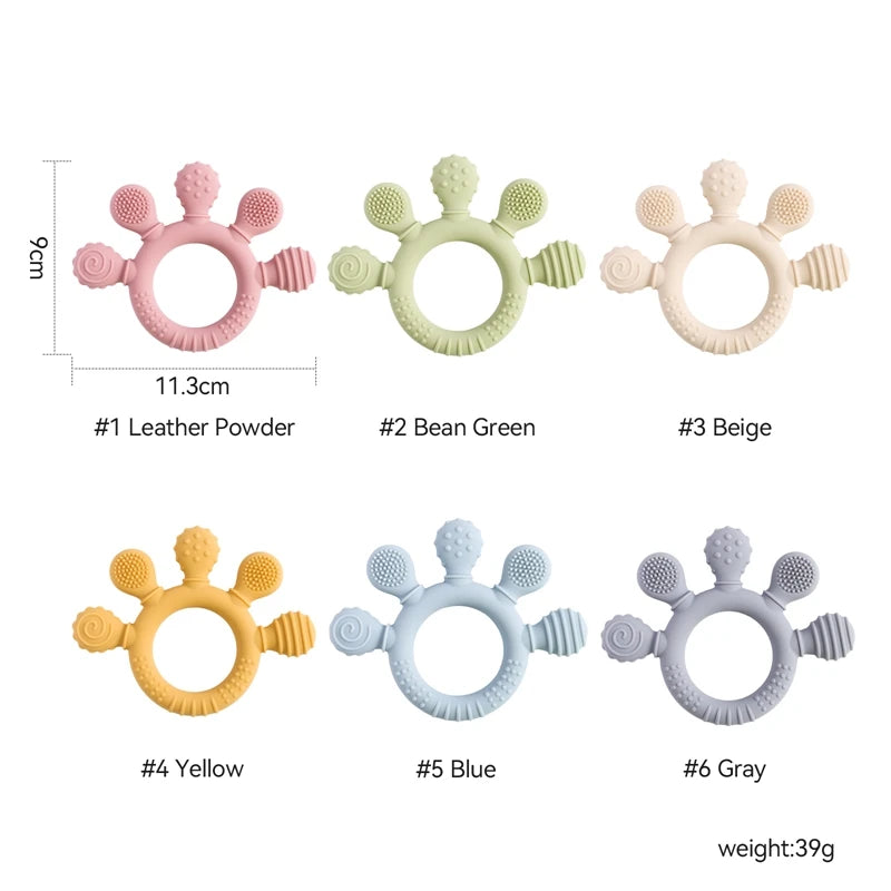 🦁👶 Anneau de Dentition en Silicone – Forme Animale Ludique – Apaisant &amp; Sensoriel™ - Planète bébé