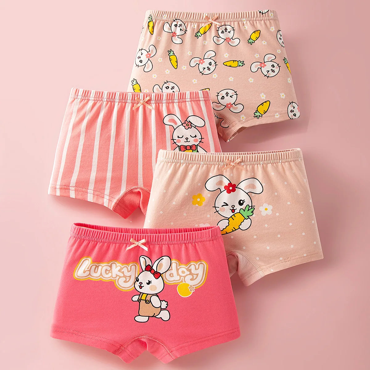 Lot de 4 Culottes Fille en Coton Ultra Doux ™