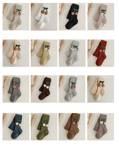 Collants Fille XUNYI – Coton Doux avec Accessoires Cerise