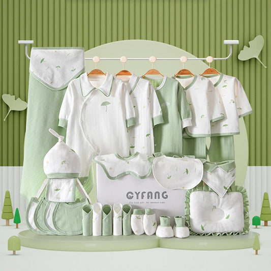 Set Naissance 28 Pièces Bébé 100% Coton – Ensemble Complé Neutre Garçon Fille Toutes Saisons™