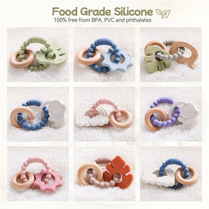 🪐👶 Anneau de Dentition Bébé – Silicone Alimentaire – Bracelet Sensoriel Planète – Dès 0 Mois™ - Planète bébé