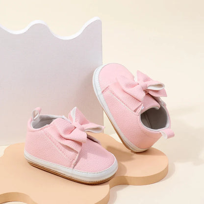🦋👣 Chaussures Bébé Fille – Similicuir Premium &amp; Nœud Papillon – Premiers Pas Élégants – 0 à 18 Mois™