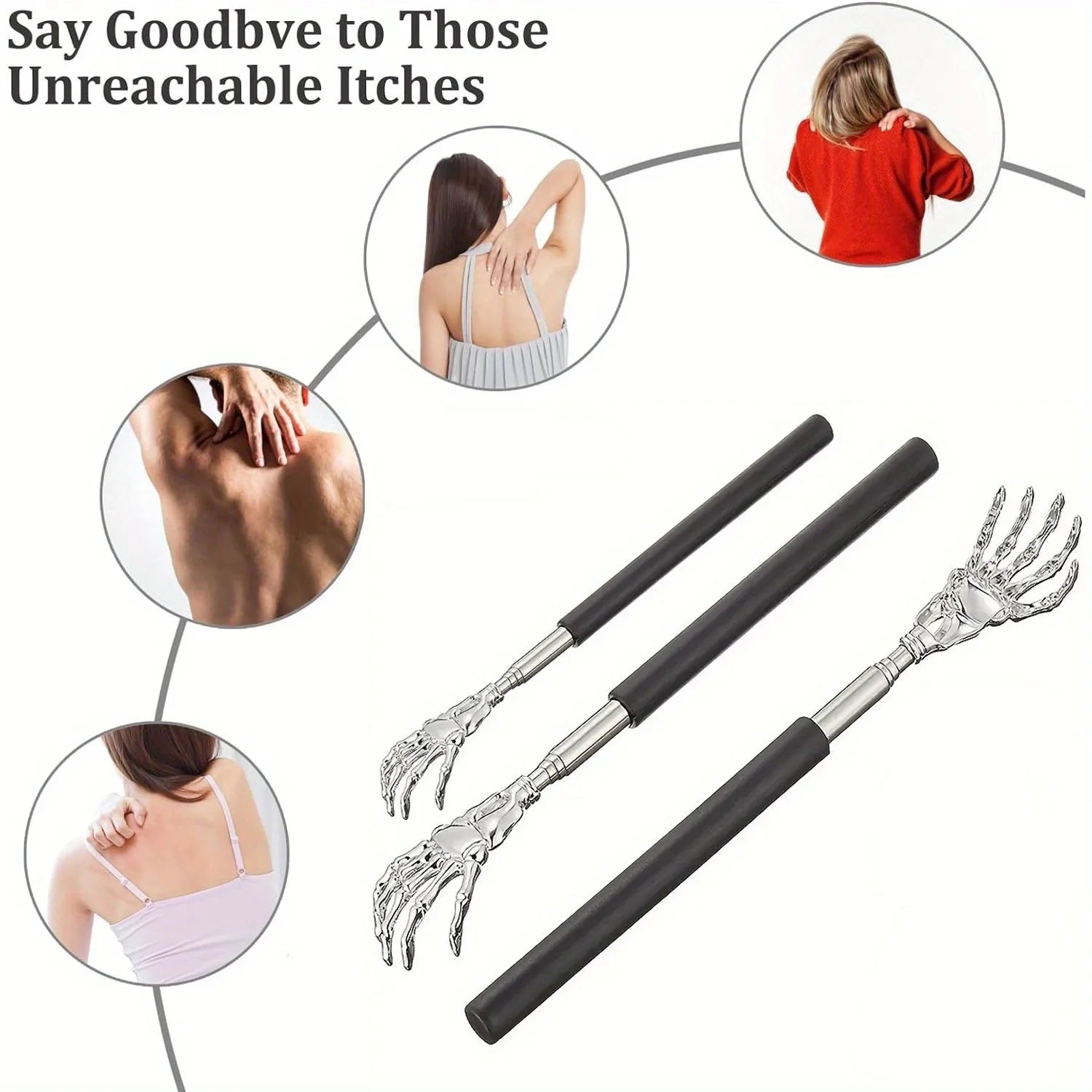 🖐️ Grattoir de Dos Télescopique – Portable &amp; Extensible – Acier Inoxydable™ - Planète bébé