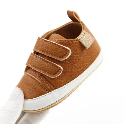 🍼 Chaussures Bébé en Cuir Rétro – Semelle Antidérapante – Meckior™ - Planète bébé