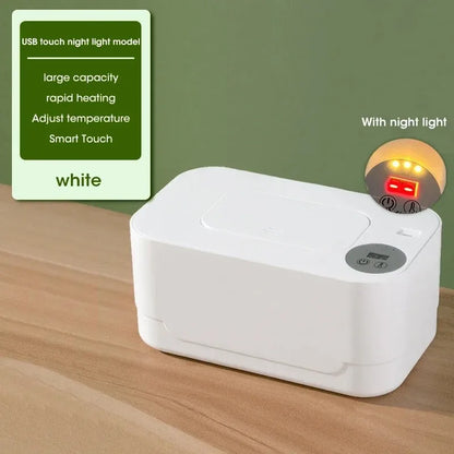 Chauffe-Serviettes Humides Bébé Portable avec Affichage LED – Boîte Chauffante USB à Température Régulée™