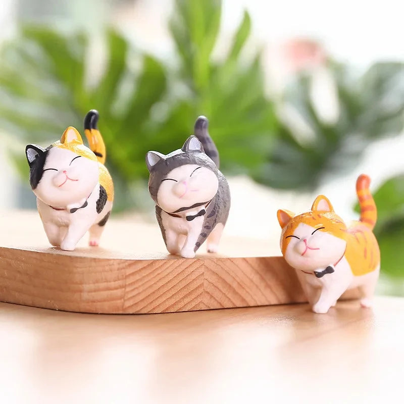 Lot de 9 Figurines Chat Kawaii avec Clochette