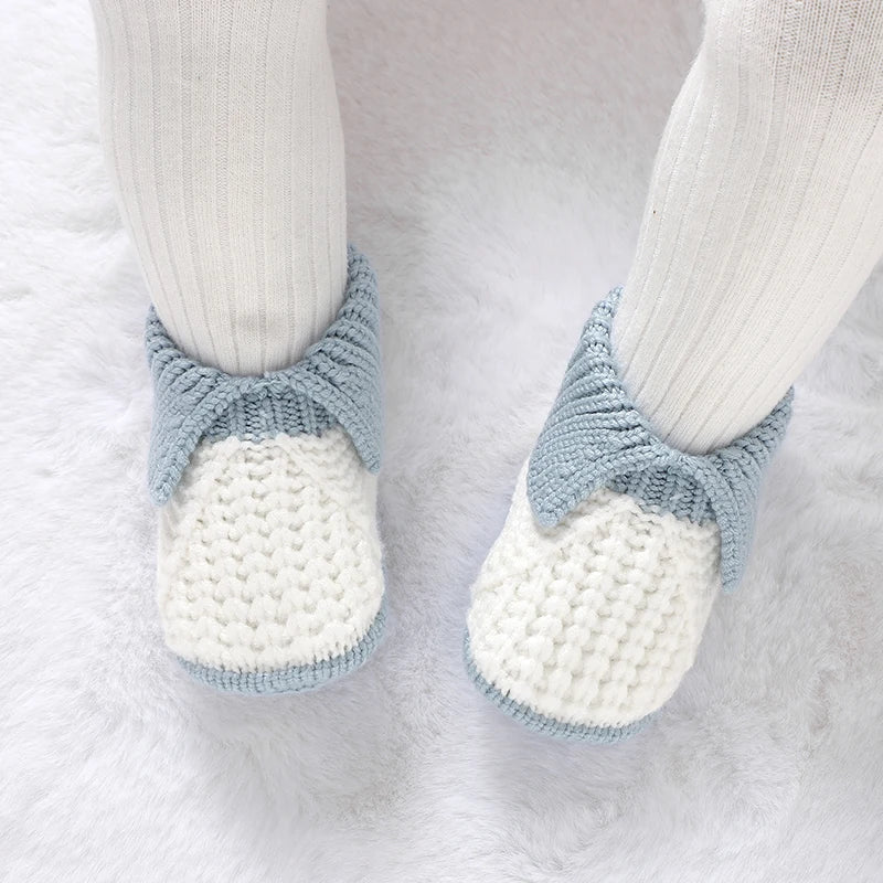 Chaussons Bébé Tricotés Chauds – Patchwork Mode & Faciles à Enfiler™