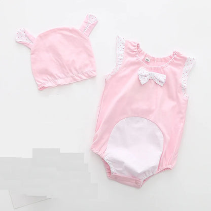 👶🎀 Ensemble Body &amp; Chapeau pour Bébé – Été – Coton Doux – Imprimé Adorable – 0 à 12 Mois™