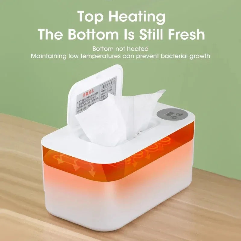 Chauffe-Serviettes Humides Bébé Portable avec Affichage LED – Boîte Chauffante USB à Température Régulée™