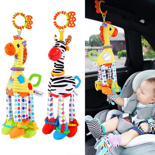 Soft Giraffe Zebra Animal Handbells Rattles Plush Infant Baby Development Handle Toys WIth Teether Baby Toy For Newborn Gifts™