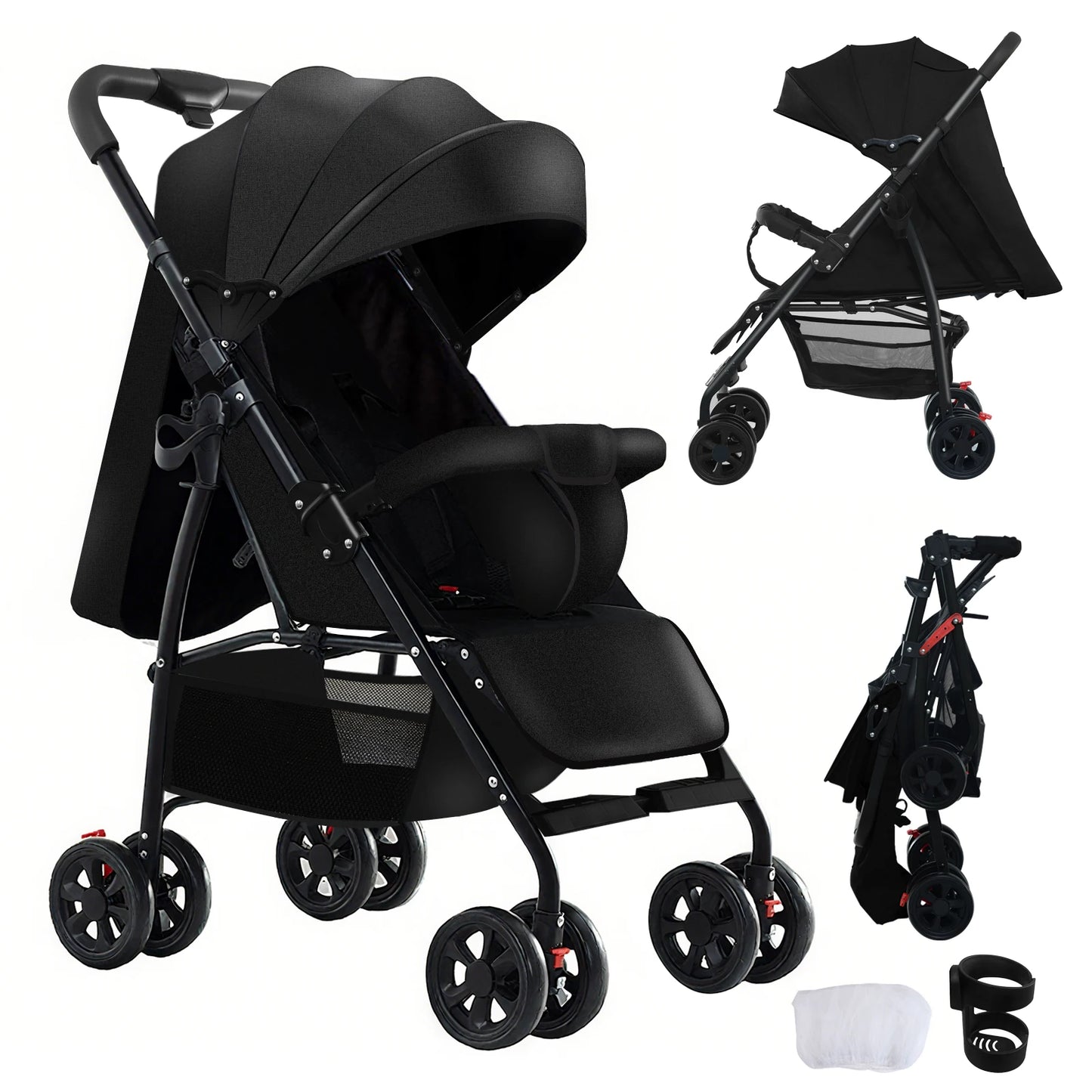Poussette Bébé 3 en 1 Ultra - Légère – Pliable &amp; Polyvalente - Planète bébé