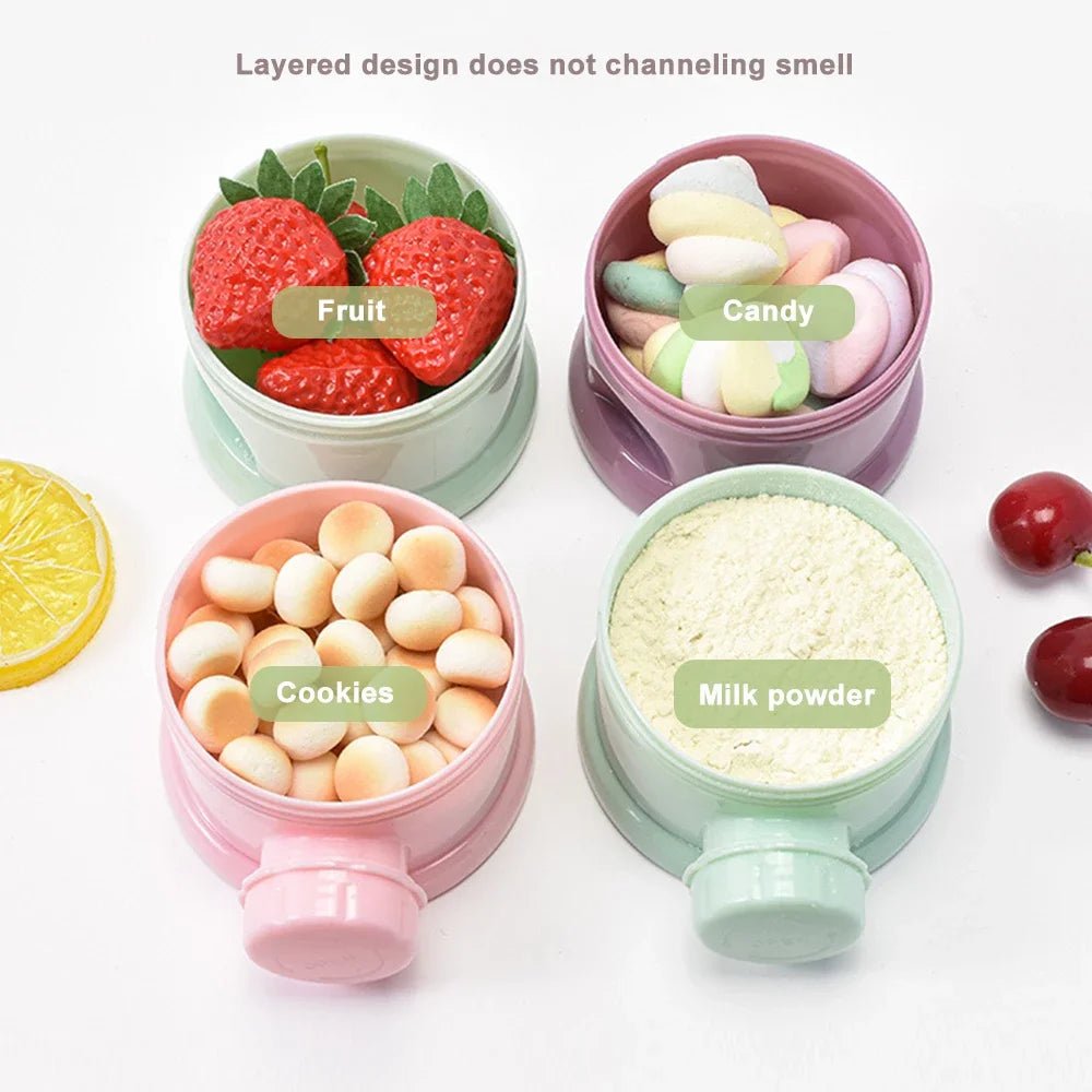 🍼 Boîte Doseuse de Lait en Poudre 4 Couches – Style Ourson | Portable &amp; Pratique™ - Planète bébé