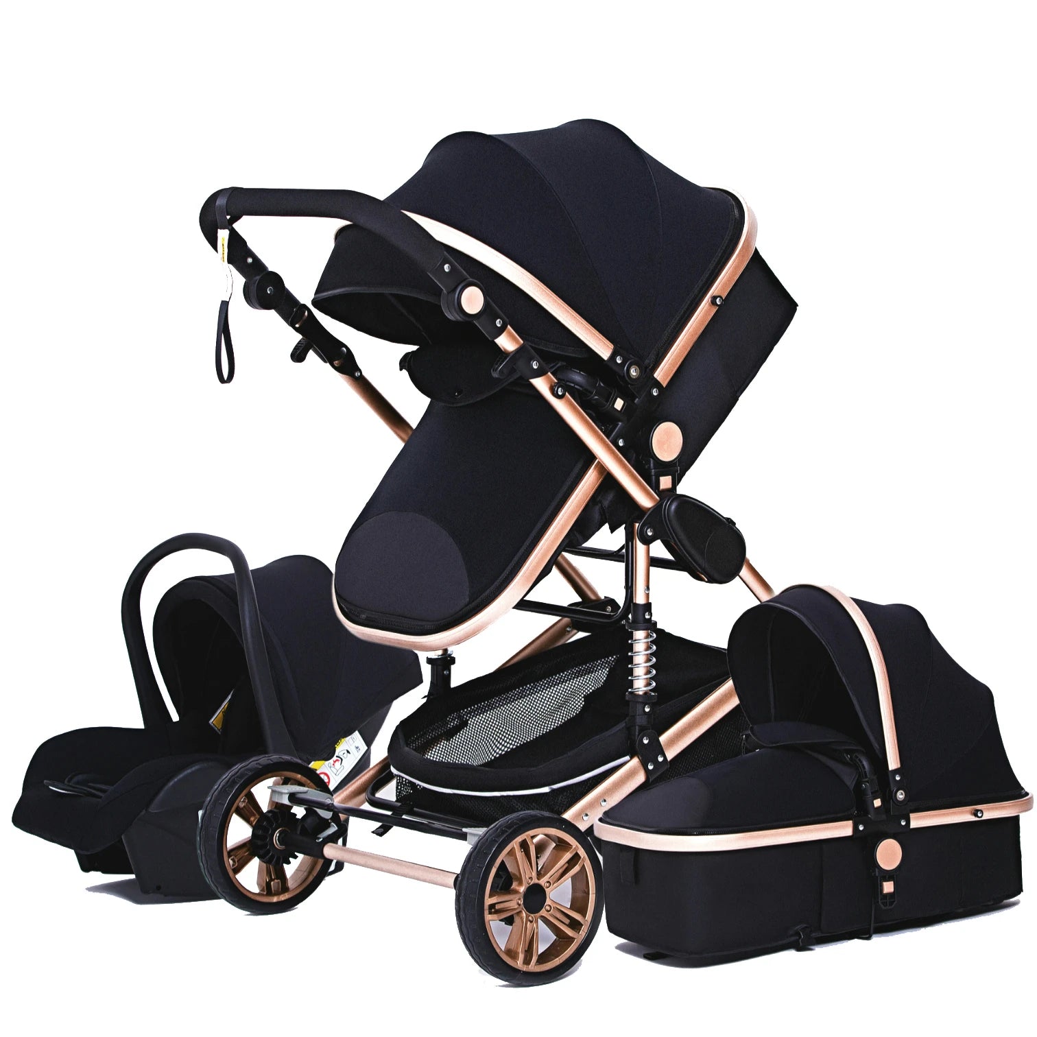 Poussette Bébé 3 en 1 Haute Vue – Pliable &amp; Confortable - Planète bébé