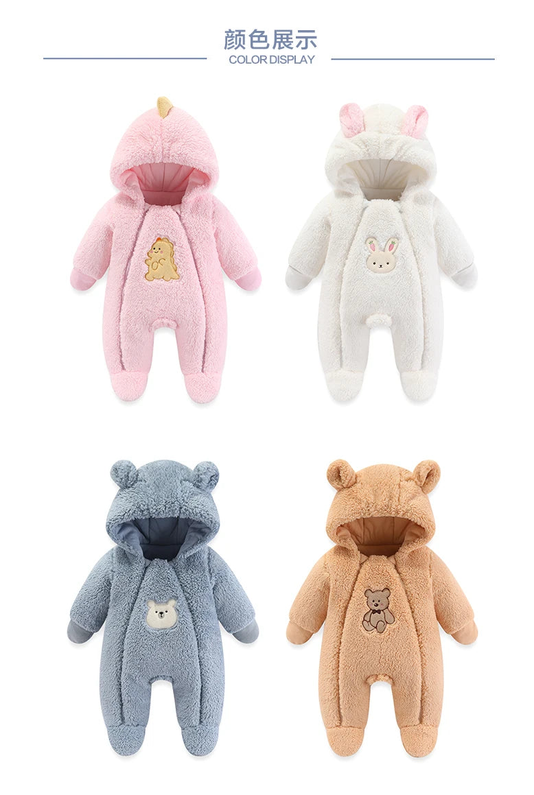 🧸 Combinaison d’Hiver Bébé avec Capuche – Épaisse, Chaude &amp; Mignonne – 0 à 12 Mois™ - Planète bébé