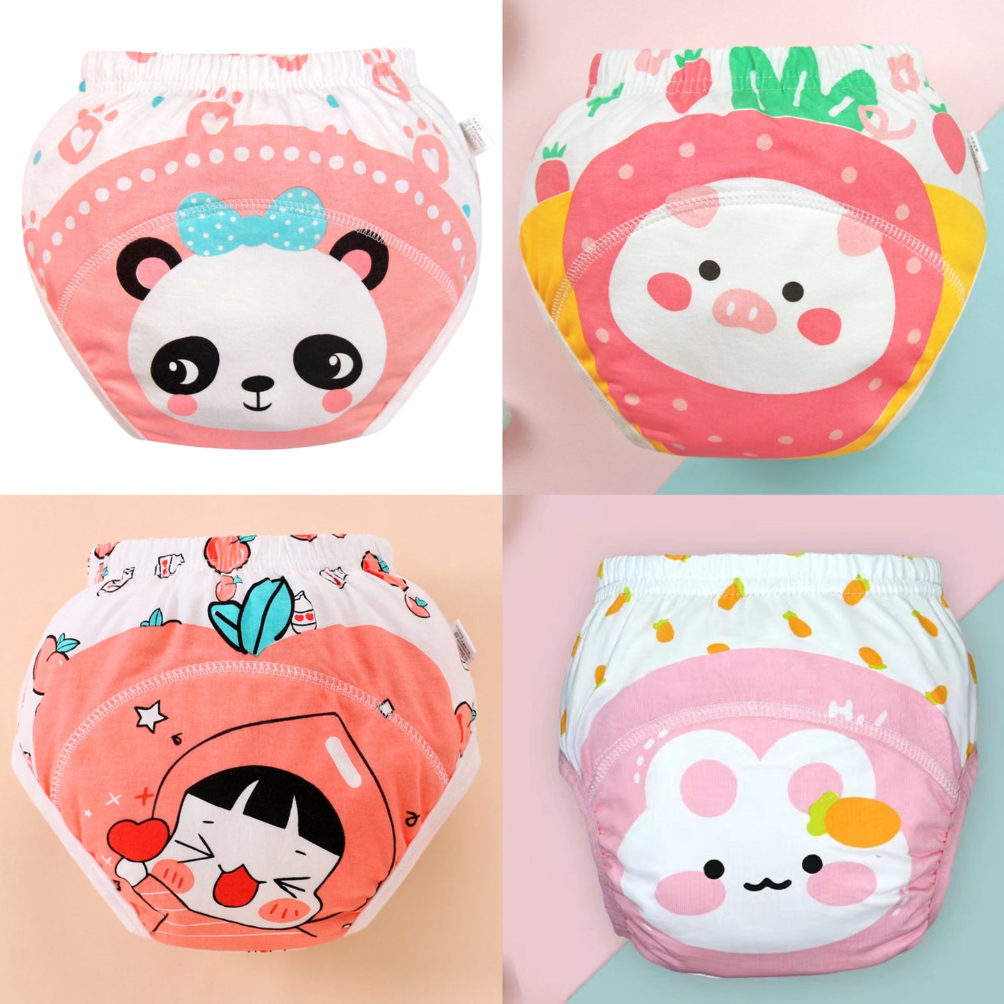 🩲🌿 Lot de 4 Culottes d’Apprentissage Imperméables Bébé – Coton Écologique – Réutilisables &amp; Ultra Douces – 12 à 20 kg – Mixte™ - Planète bébé
