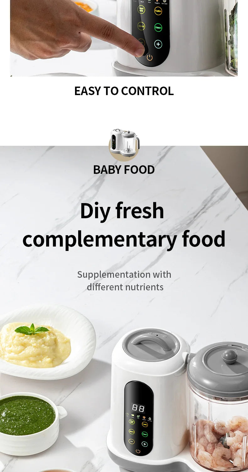 🥣👶 Robot Multifonction pour Alimentation Bébé – Cuiseur Vapeur, Mixeur, Chauffe-Lait &amp; Afficheur de Température™ - Planète bébé
