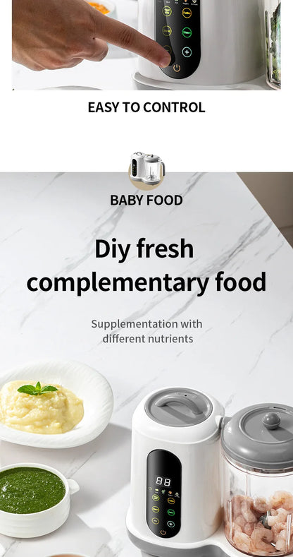 🥣👶 Robot Multifonction pour Alimentation Bébé – Cuiseur Vapeur, Mixeur, Chauffe-Lait &amp; Afficheur de Température™ - Planète bébé