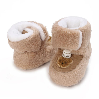 🧸❄️ Chaussures d’Hiver Bébé – Premiers Pas Antidérapants – Doublure Coton Chaud – Motif Cartoon™