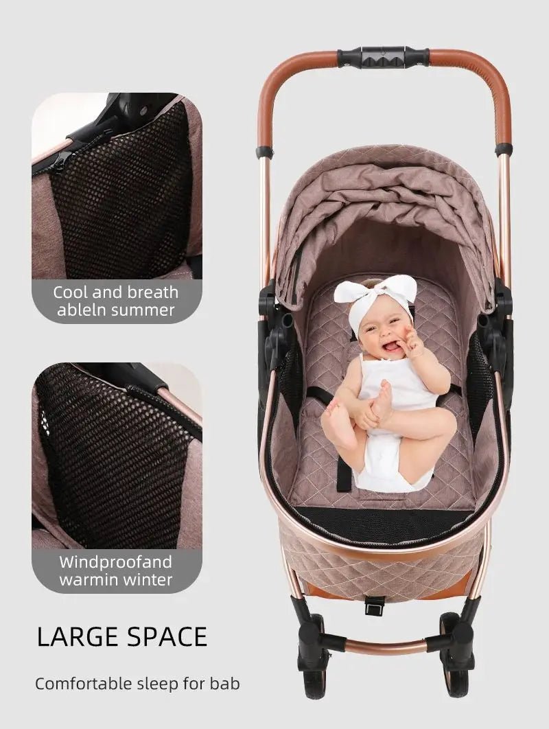 Poussette Bébé 3 en 1 Multifonction – Pliable - Planète bébé