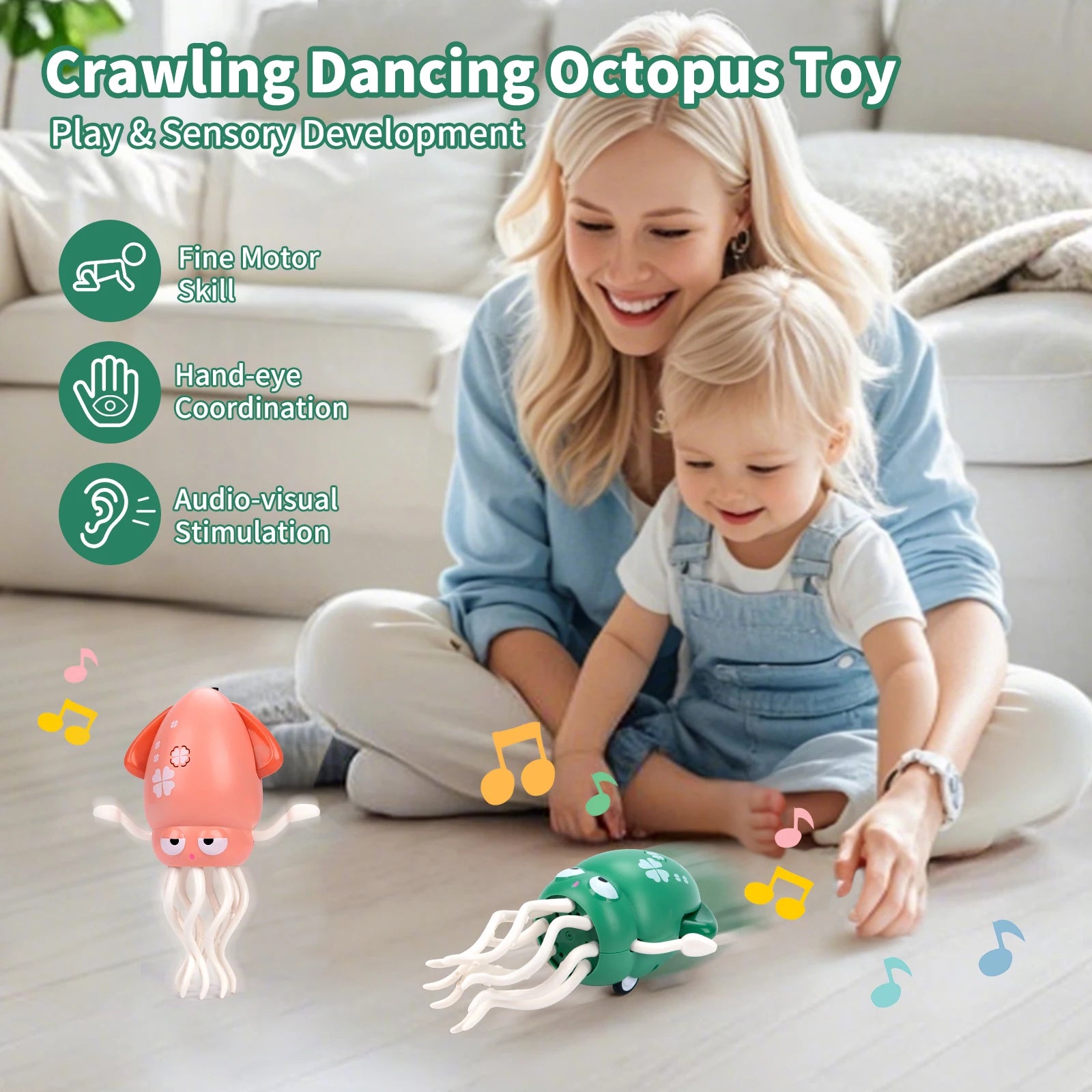 Poulpe Dansant Électronique pour Enfants – Jouet Musical et Interactif – Cadeau Éducatif pour Bébé - Planète bébé