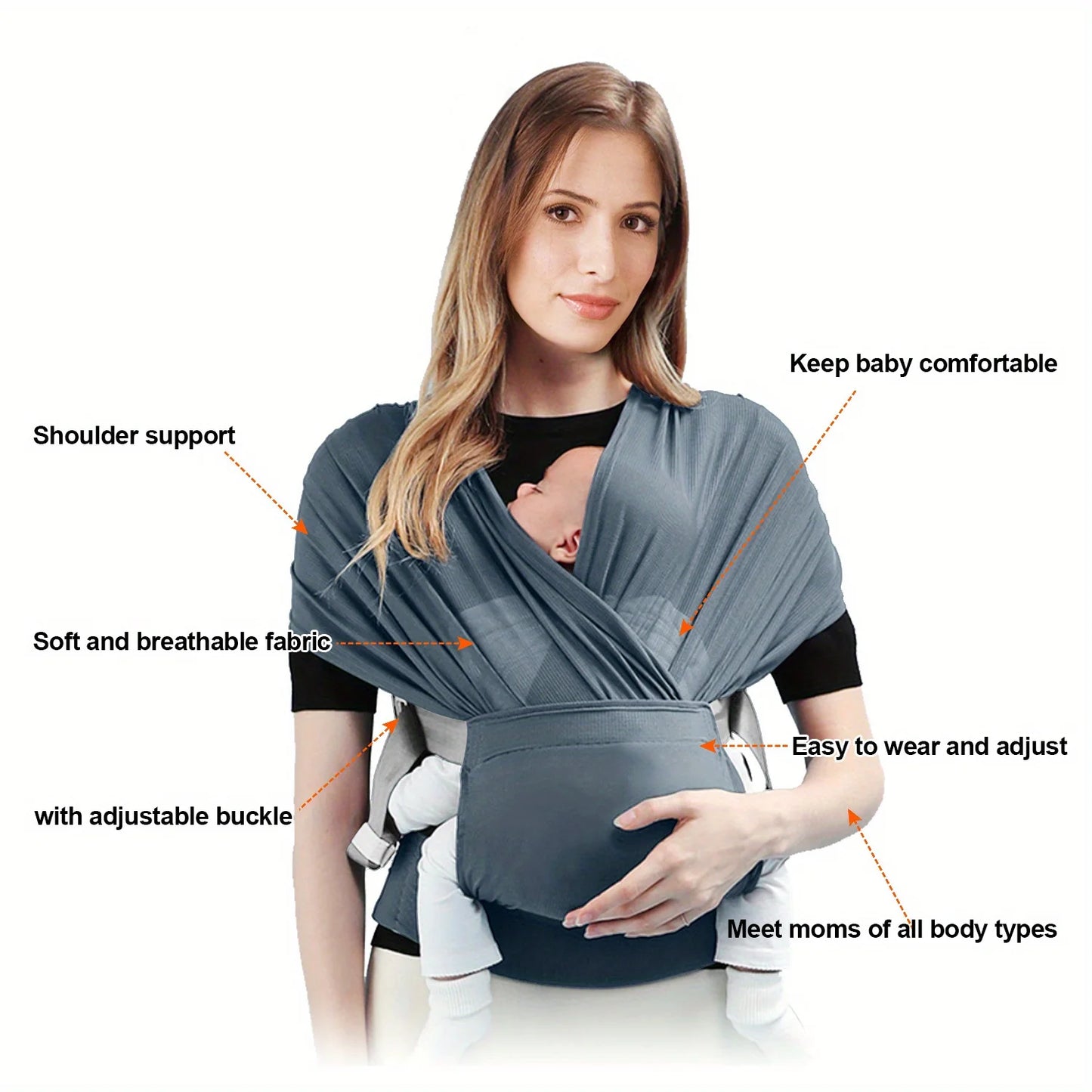 👶 Écharpe de Portage Extensible – Confort Doux pour Nouveau-né™ - Planète bébé