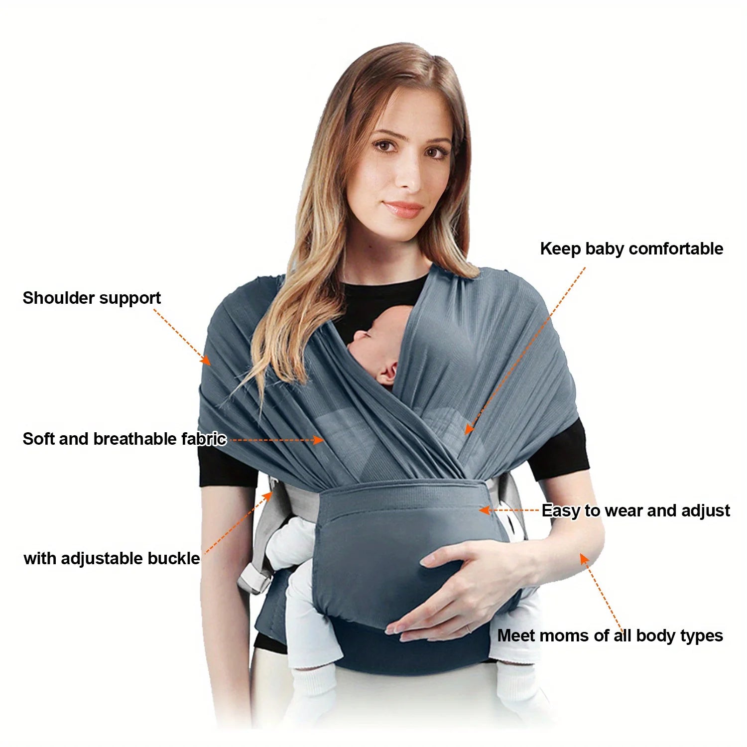 👶 Écharpe de Portage Extensible – Confort Doux pour Nouveau-né™ - Planète bébé