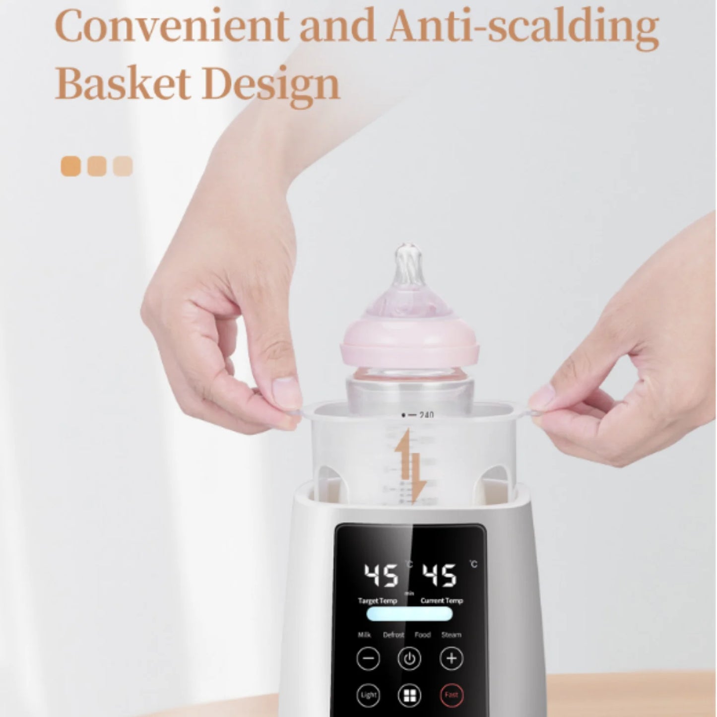 Chauffe-Biberon Intelligent Multifonction 5-en-1 – Préparation Lait, Chauffe, Décongélation, Stérilisation à Vapeur avec Veilleuse™