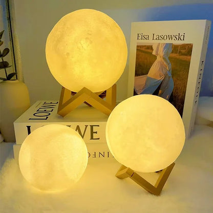 🌕 Veilleuse Lune Galaxy – Lampe de Lecture LED pour Enfants &amp; Chambre™ - Planète bébé