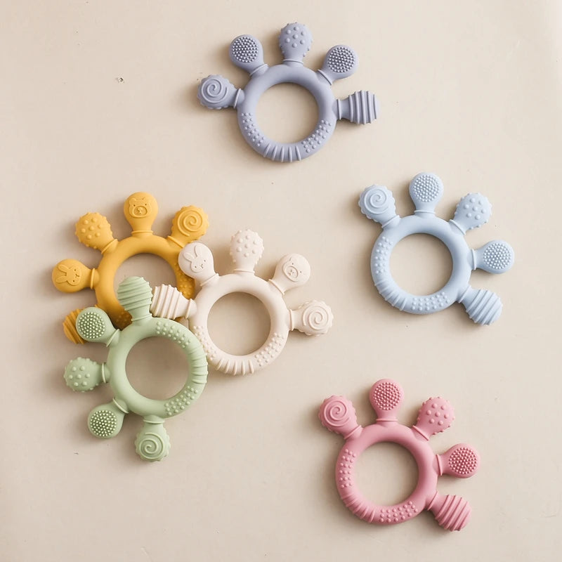 🦁👶 Anneau de Dentition en Silicone – Forme Animale Ludique – Apaisant &amp; Sensoriel™ - Planète bébé