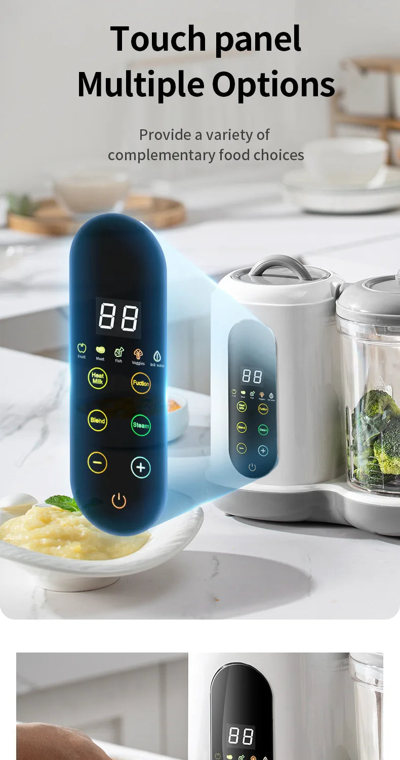 🥣👶 Robot Multifonction pour Alimentation Bébé – Cuiseur Vapeur, Mixeur, Chauffe-Lait &amp; Afficheur de Température™ - Planète bébé