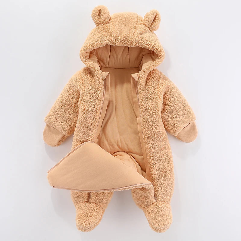 🧸 Combinaison d’Hiver Bébé avec Capuche – Épaisse, Chaude &amp; Mignonne – 0 à 12 Mois™ - Planète bébé