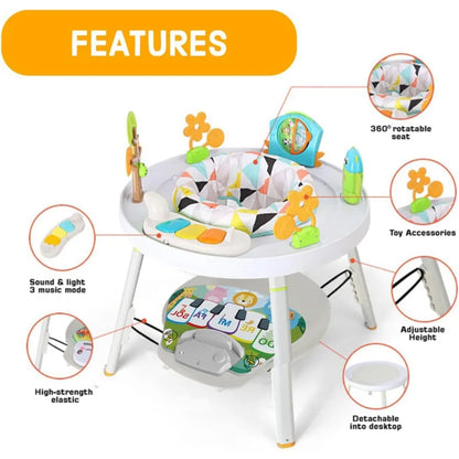 Centre d’Activité Bébé 3-en-1 – Tapis à Sauter, Table Interactive et Piano Musical™
