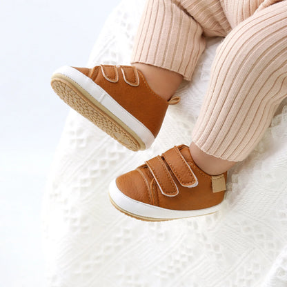 🍼 Chaussures Bébé en Cuir Rétro – Semelle Antidérapante – Meckior™