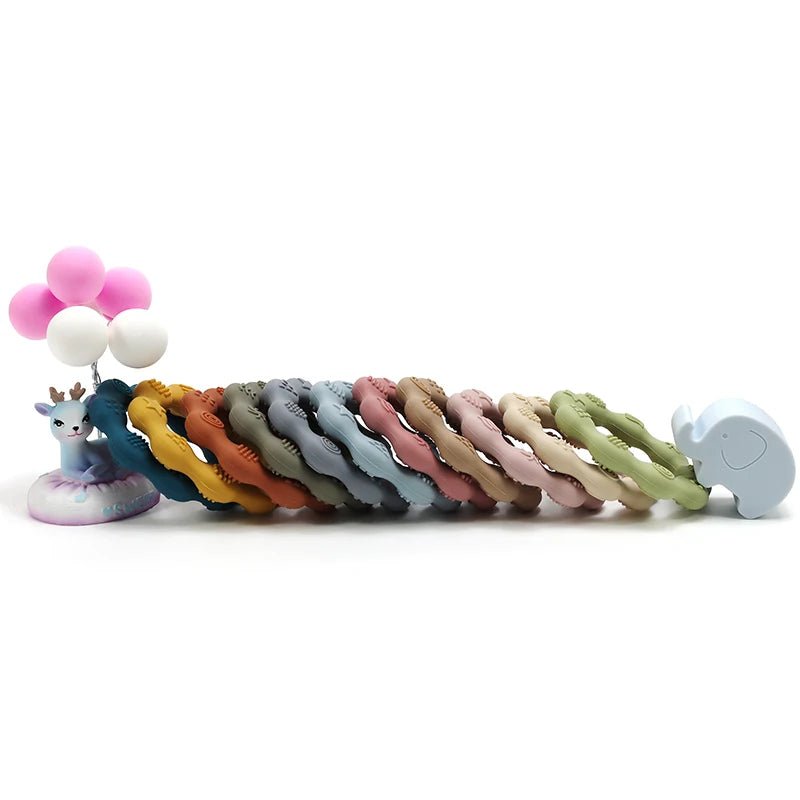 🌸🦷 Anneau de Dentition Fleur – Silicone Alimentaire – Jouet de Molarité &amp; Cognition Tactile pour Bébé™ - Planète bébé