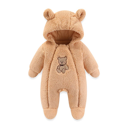 🧸 Combinaison d’Hiver Bébé avec Capuche – Épaisse, Chaude &amp; Mignonne – 0 à 12 Mois™ - Planète bébé