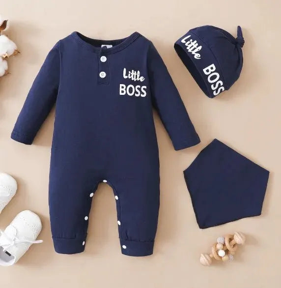 👶 Body Bébé 2 Pièces – Lettrage Mode + Bonnet – Manches Longues – 0 à 12 Mois™ - Planète bébé