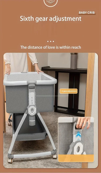 🛏️👶 Lit Bébé Multifonction – Berceau Portatif avec Réglage en Hauteur &amp; Fonction Bascule – Lit d’Appoint Pliable™