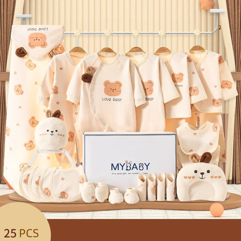 Lot Naissance Complet 21 à 25 Pièces 100% Coton Bébé Garçon et Fille – Ensemble Vêtements et Accessoires Confort™