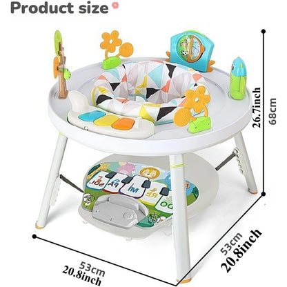 Centre d’Activité Bébé 3-en-1 – Tapis à Sauter, Table Interactive et Piano Musical™
