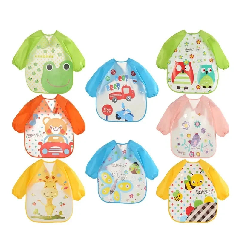 Bavoir Manche Longue Waterproof en EVA pour Bébé – Tablier de Repas Anti-Taches – Ultra Léger &amp; Facile à Nettoyer™