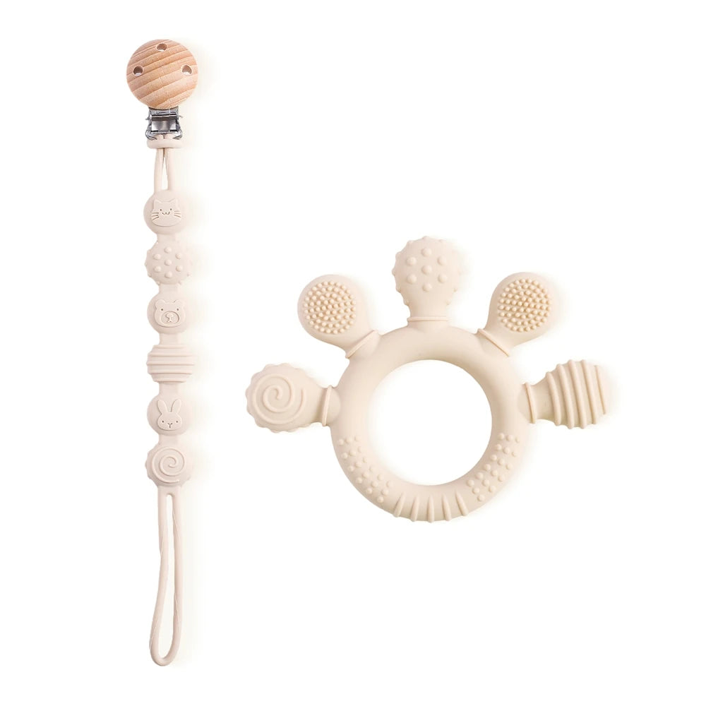 🦁👶 Anneau de Dentition en Silicone – Forme Animale Ludique – Apaisant &amp; Sensoriel™ - Planète bébé