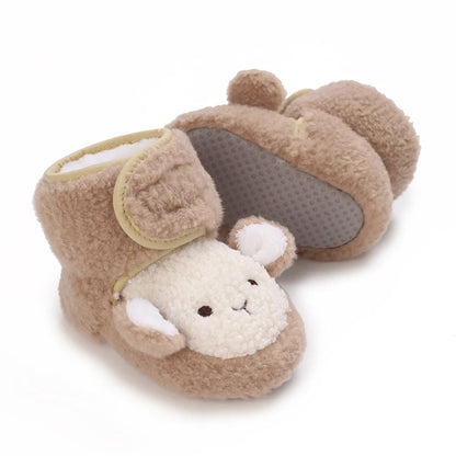 🧸❄️ Chaussures d’Hiver Bébé – Premiers Pas Antidérapants – Doublure Coton Chaud – Motif Cartoon™